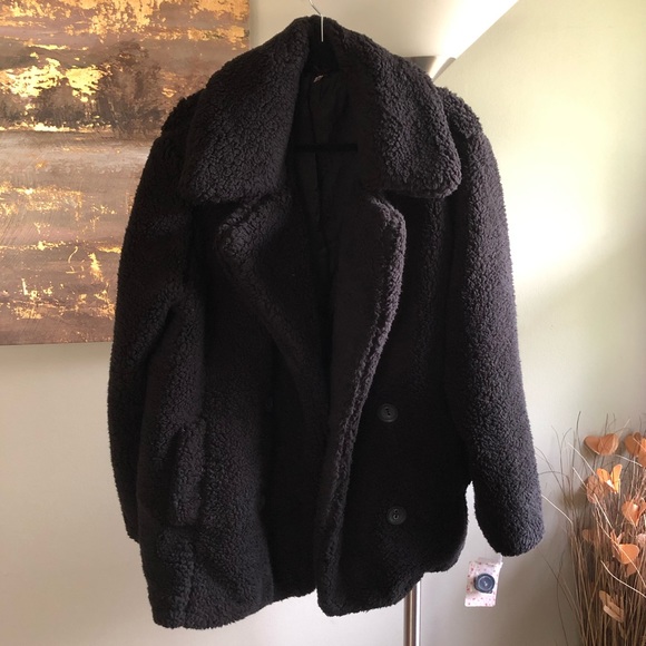 Free People Jackets & Blazers - *NEW* Free People Kate Teddy Coat, Black***